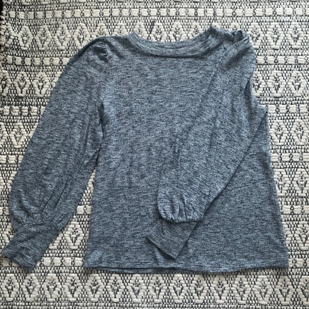 LOFT Cotton Long Sleeve Puff Sleeve top